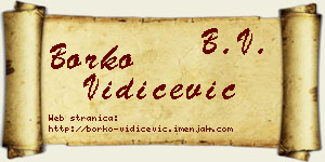Borko Vidičević vizit kartica